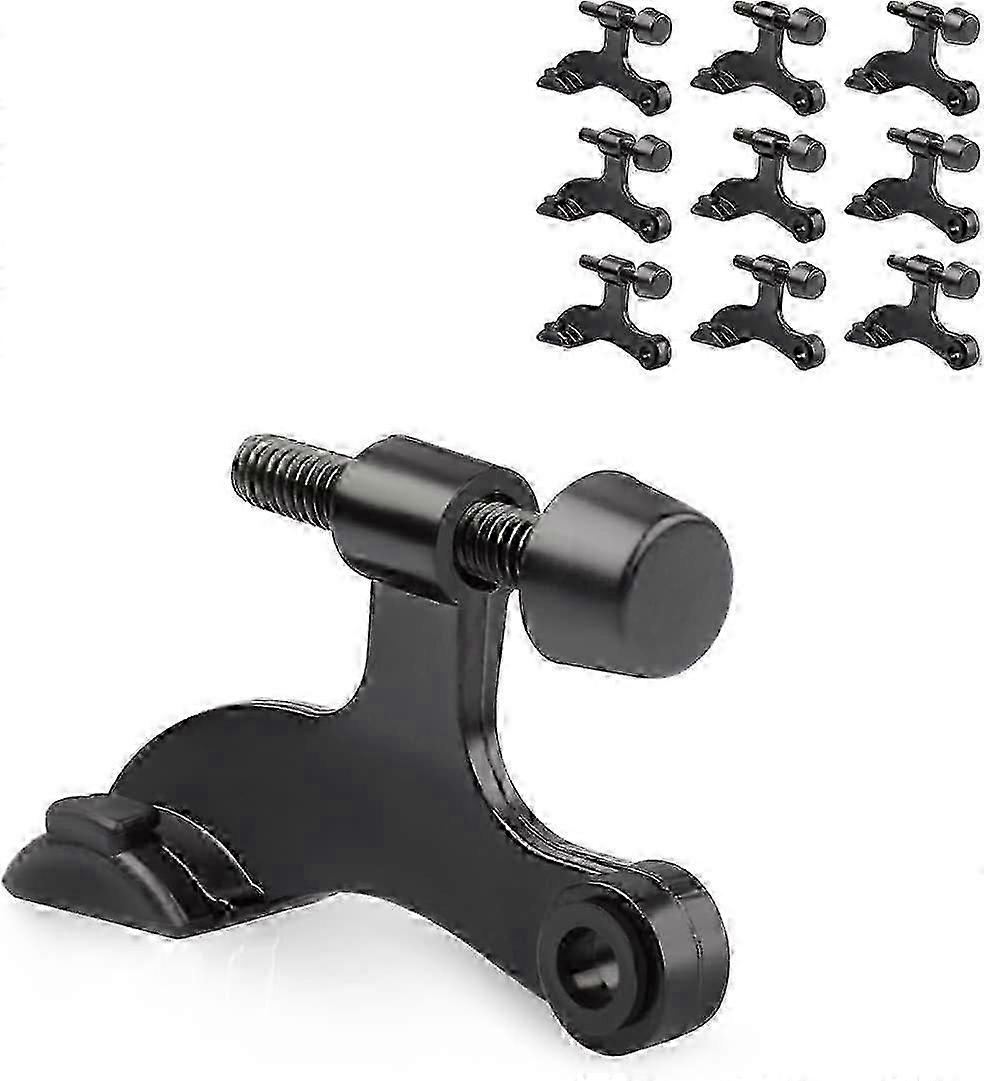 SCSYV 2 throng Hinge Pin Door Stopper Brushed Satin nickel note Adjustable Heavy Duty Stop with White Rubber Bumper Tips