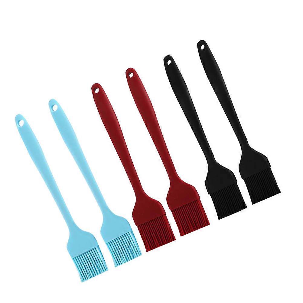 Cake Brush Sauce Application Marinade Coating Home Users Rectangular Handle Black 6Pcs
