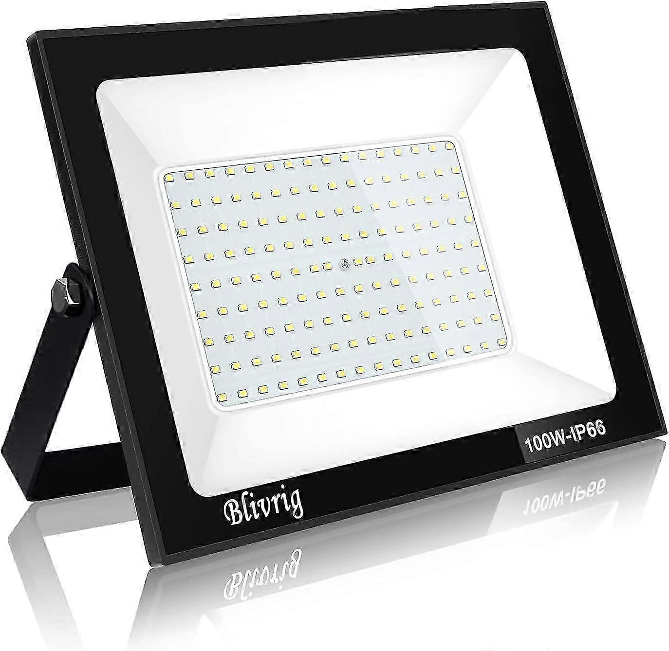 2025 פנס לד חיצוני, פנס חיצוני 100W, Ip66 עמיד למים 10000Lm זרקור לד חיצוני חזק, פנסי הצפה. לגינה, מוסך, פטיו,