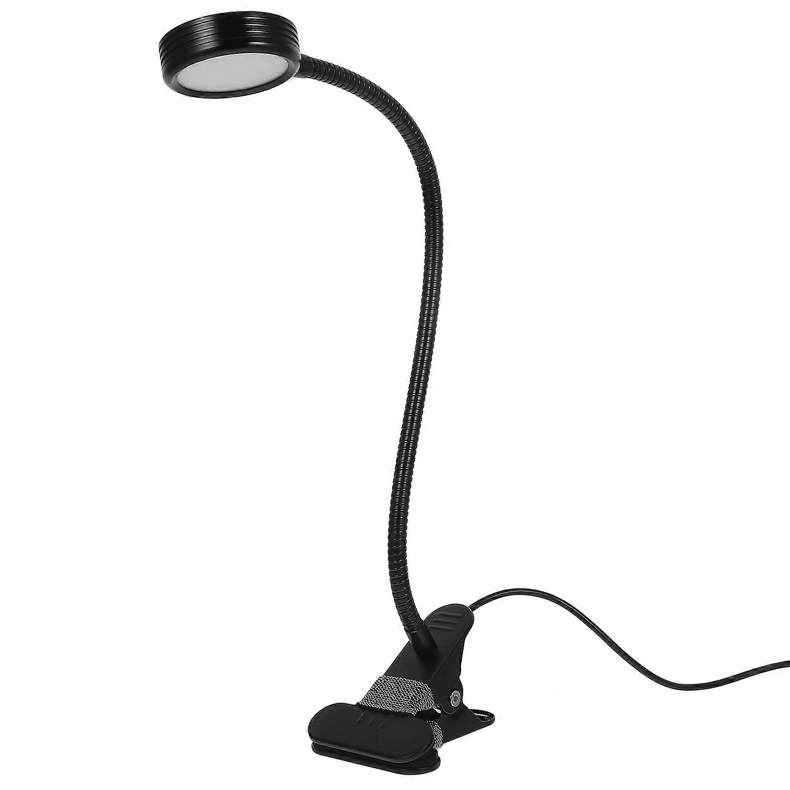 Flexible LED Clip Table Light with 3 Color Temperature Modes for Illumination Use Black metal 3W