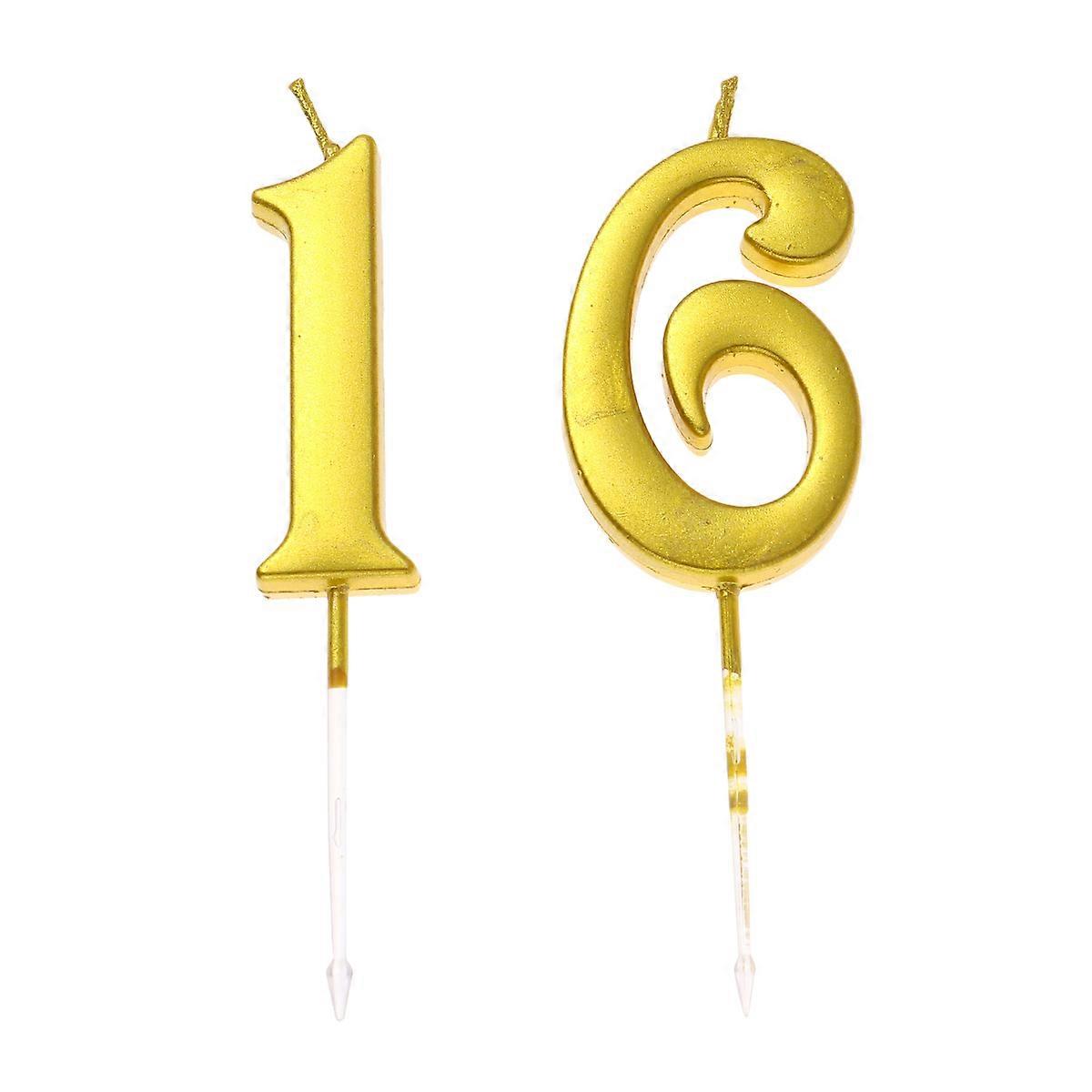 Gold Glitter Number Candles Birthday Cake Decoration for Celebration Numerals Size Approx 11x3.2x0.5cm 1Pcs