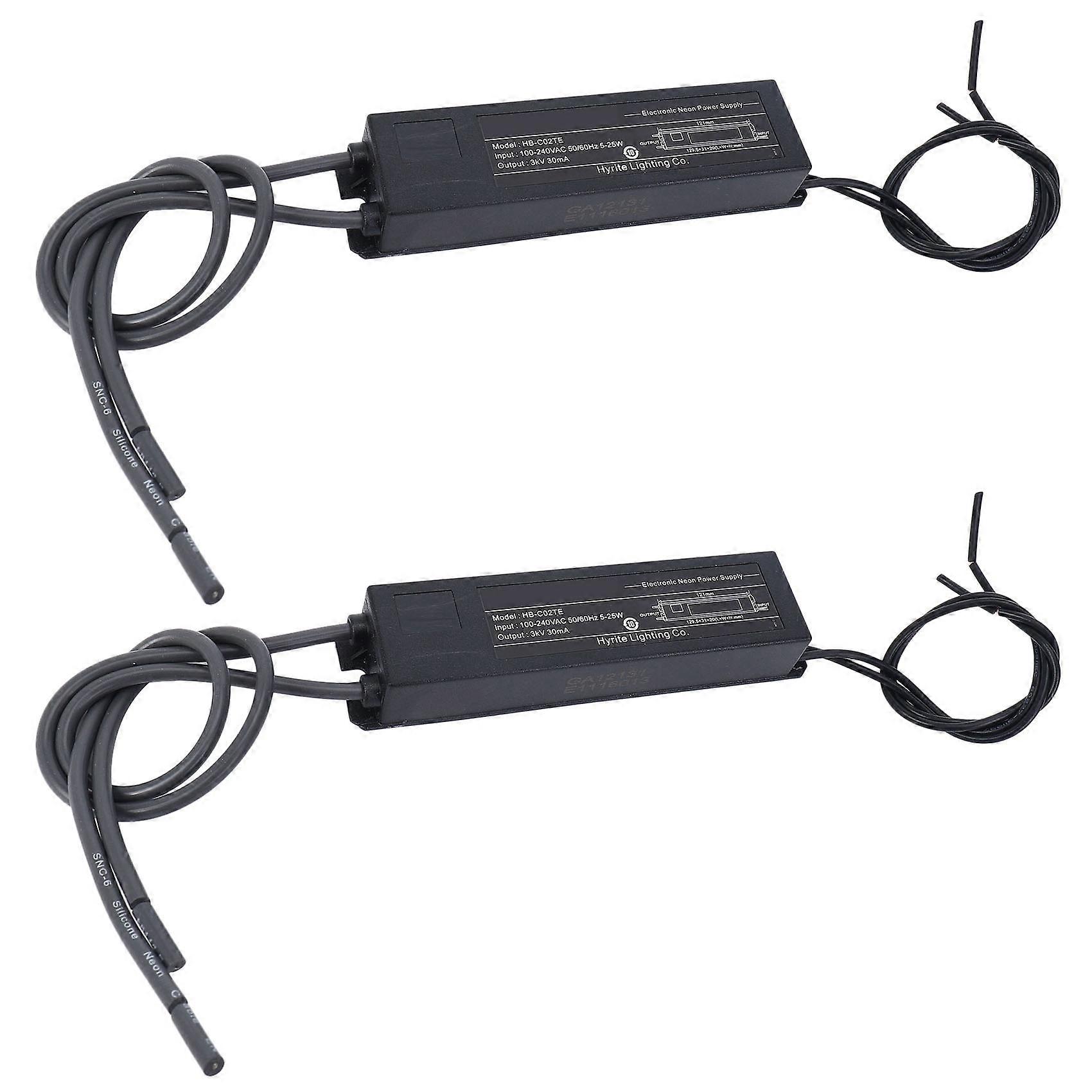 2X Electronic Transformer Power Supply Hb-C02Te 3Kv 30Ma 5-25W Fit for Any Sizes of Glass Neon Light