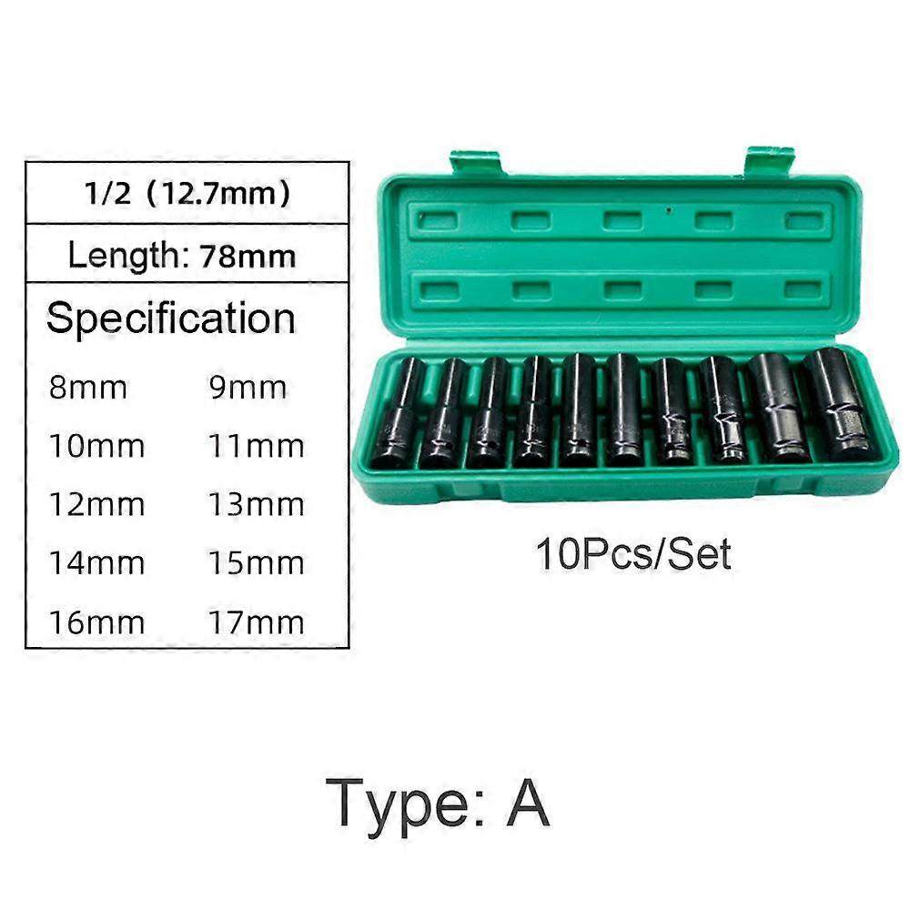 10Pcs Extension Sleeve Hexagonal Pneumatic Socket Head for Electric Wrench Hand Tools Impact Wrench