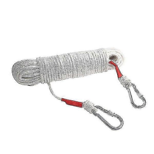 20m nylon flag line flagpole line 6mm thick white flagpole line with clips durable multifunctional nylon line for flag flying rigging