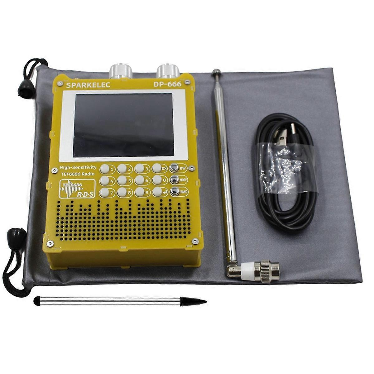 2.8In IPS Touch Screen DP-666 High Sensitivity Radio TEF6686 Full Band FM AM FM Short Wave Radio Broadcasting Station,C
