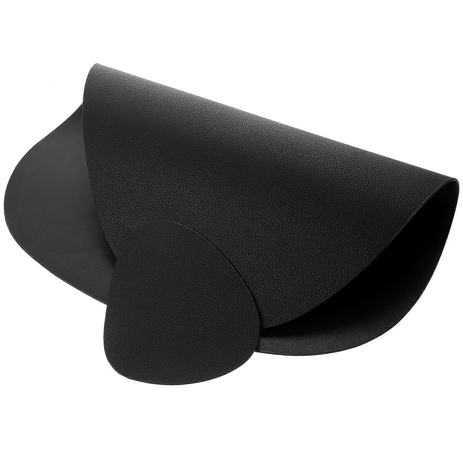 Nordic Style PU Place Mat for Home with Black Color and Unique Design 1 Set