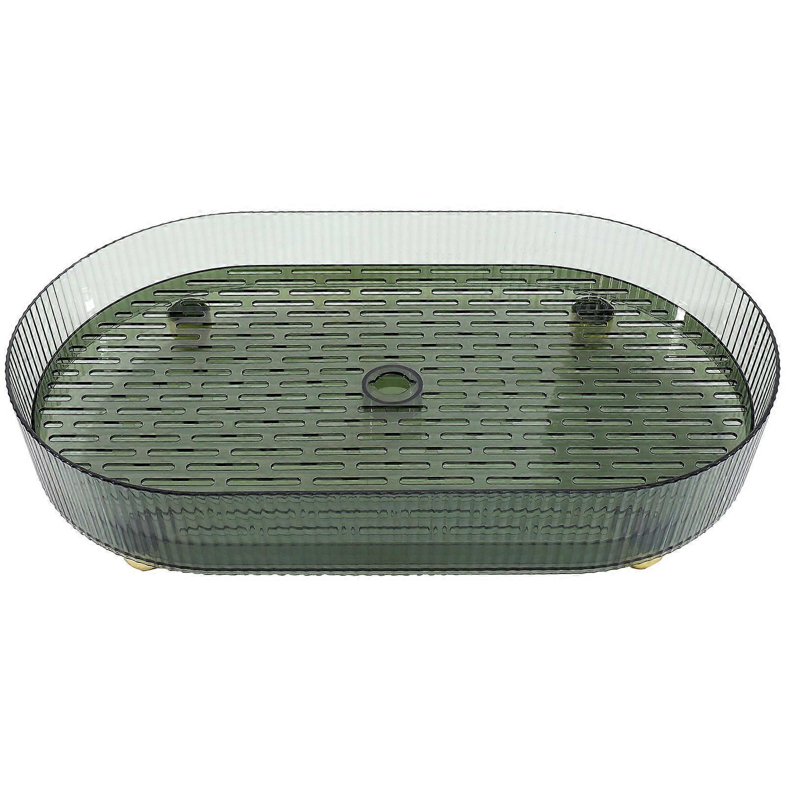 Creative Double Layer Draining Tray for Home in Green Color with PET ABS Material 7.9"x11.8"
