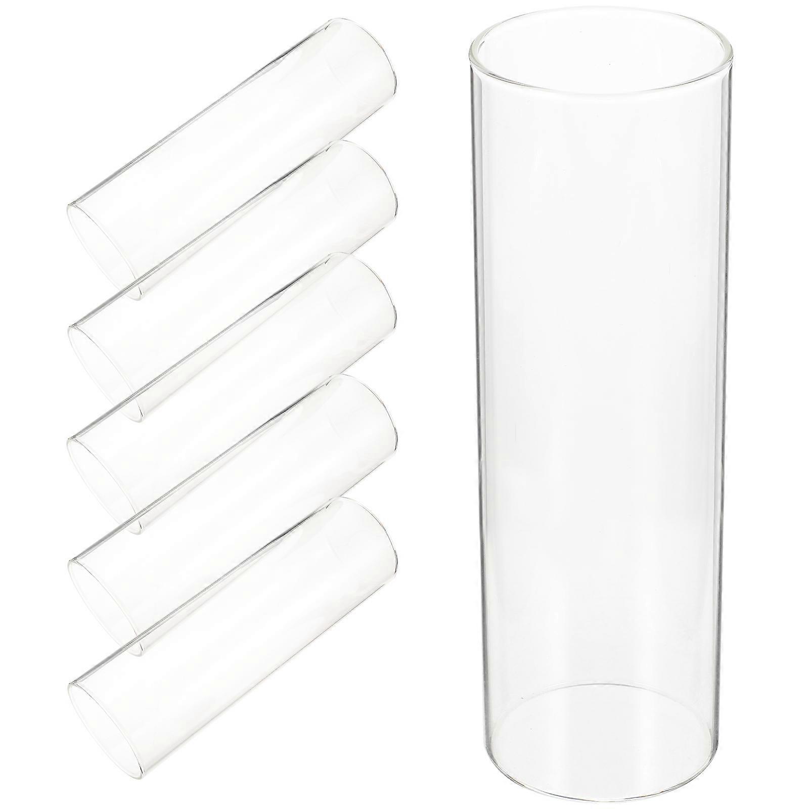 6pcs Transparent Glass Vase for DIY Simple Cylinder Design with Rounded Corners Safe to Use and
