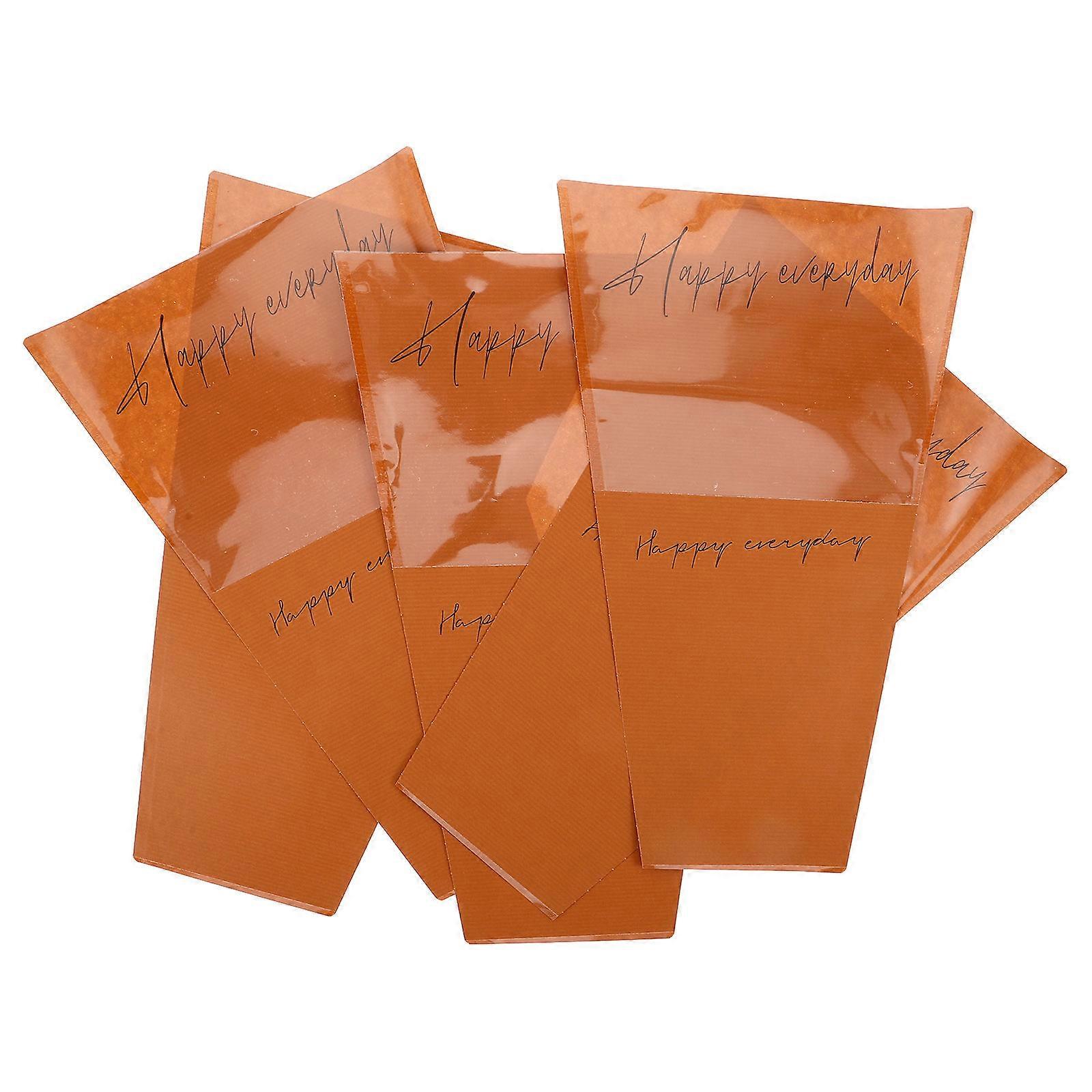 Bouquet Packaging Bag Personal Use Multi-Compartment Design Coffee Color 20Set