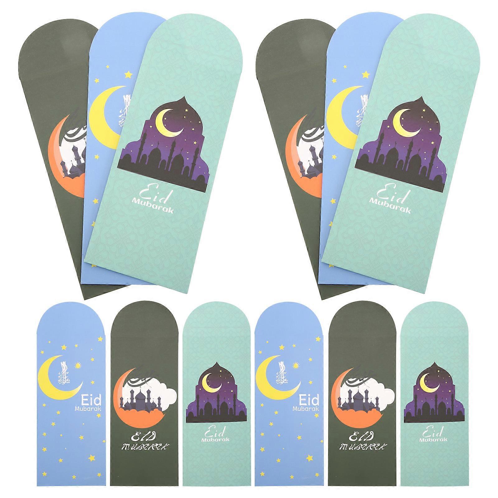 Eid Mubarak Envelopes Paper for Card Holding 18Pcs Pack Assorted