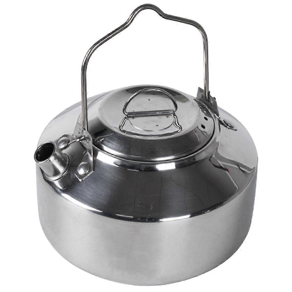 Stainless Steel Camping Kettle for Storage Use Silver Color Suitable for Gas Stove and Induction Cooker 1.5L