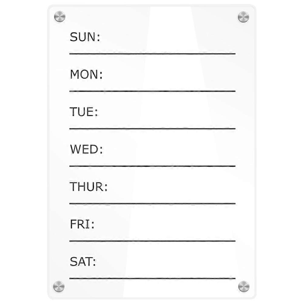 Refrigerator Whiteboard Magnetic Daily Planning Board Home Use Acrylic Rectangular Reusable 1Pack