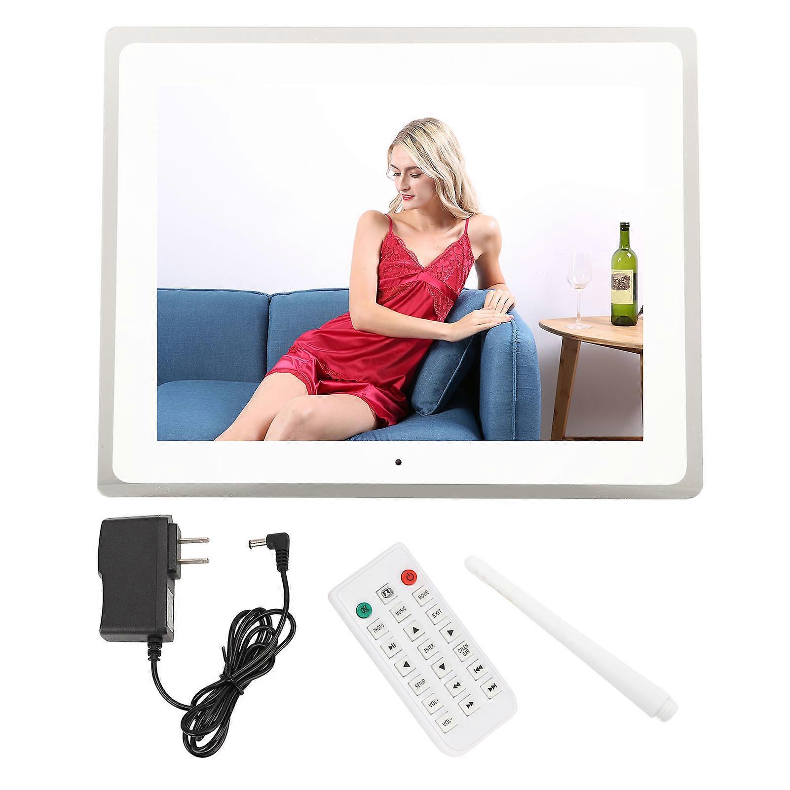 Digital Photo Frame 12in 1080P Picture Video Display Frame LED Remote Control 100‑240V for Home US Plug