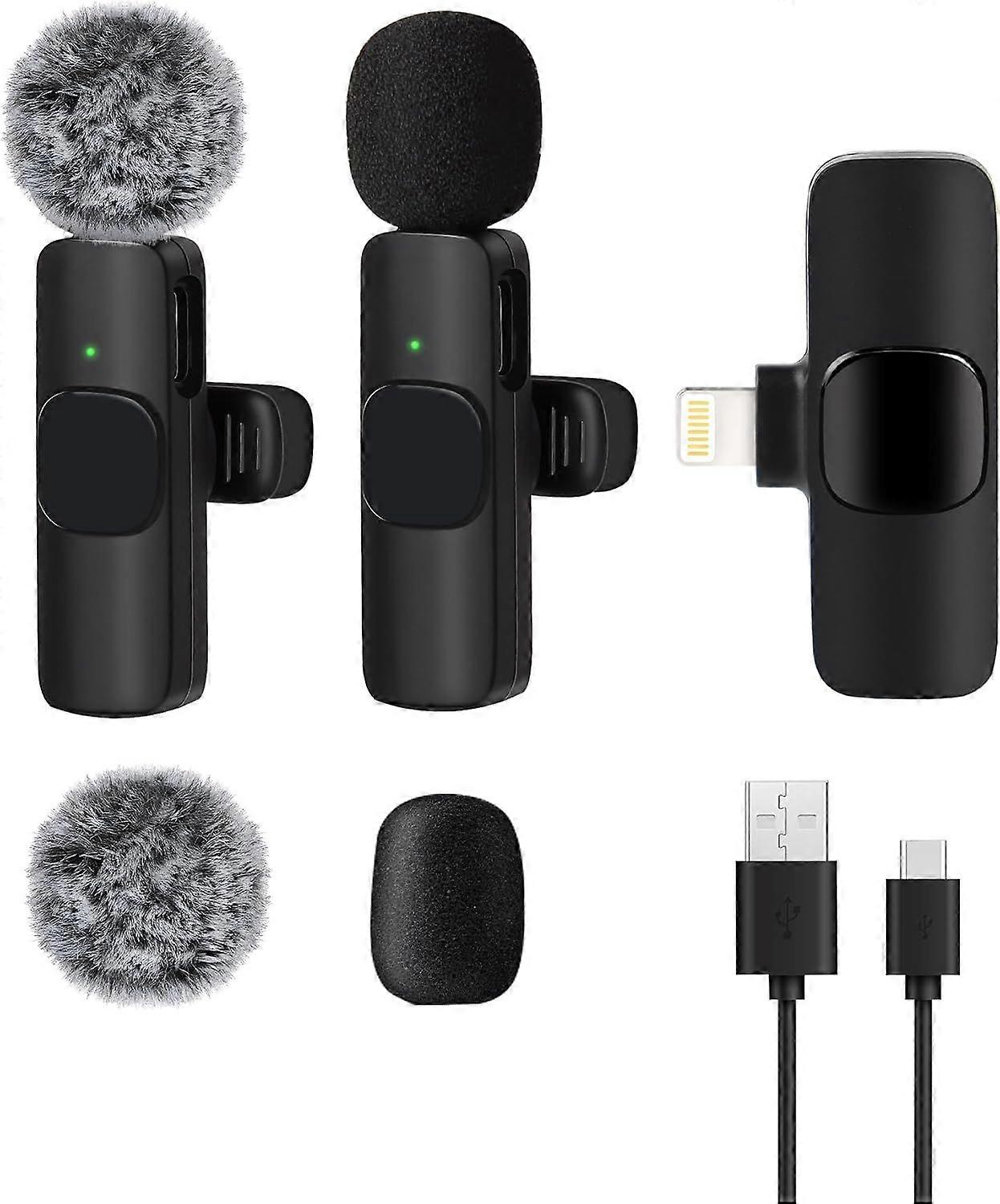  Professional Wireless Lavalier Microphone for iPhone iPad, Wireless