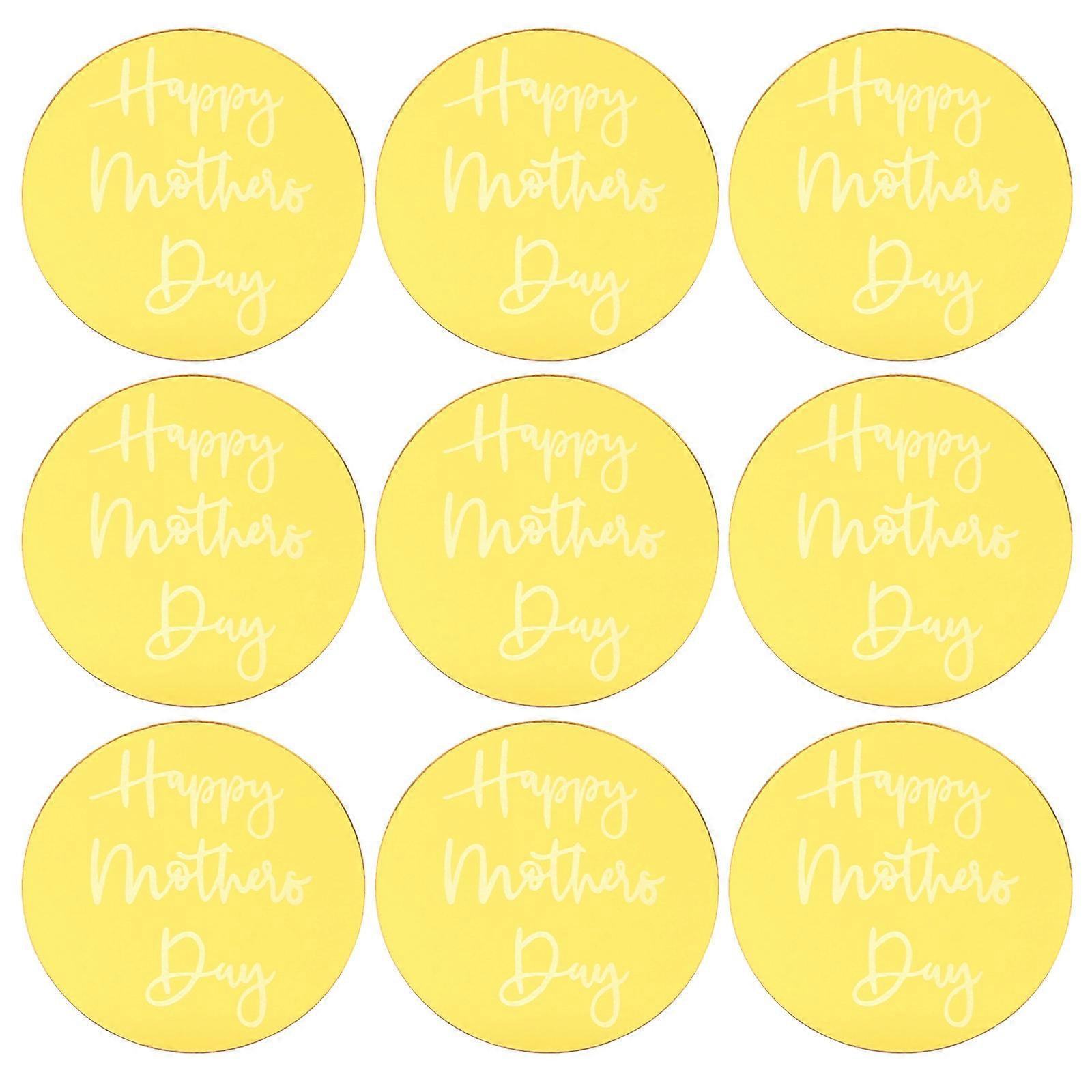 20pcs Golden Acrylic Mother's Day Cake Decorations and Cupcake Toppers for Party Decoration
