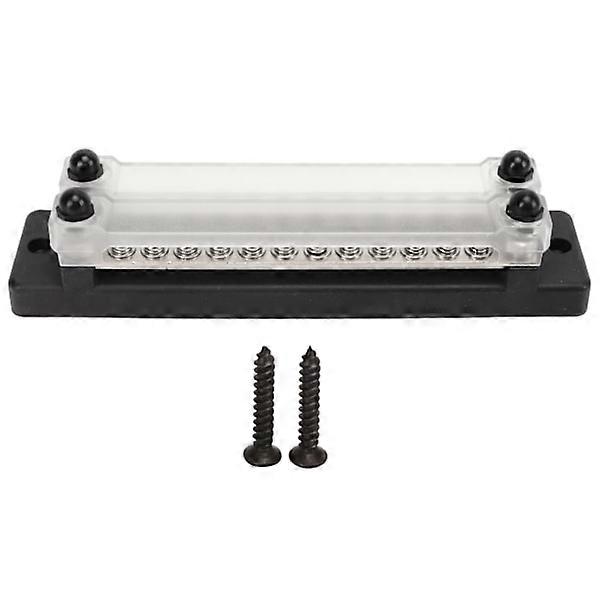 DC 12-48V AC 110-300V 150A power distribution block with protection, 24 terminal bus bars for RV boat truck with base.