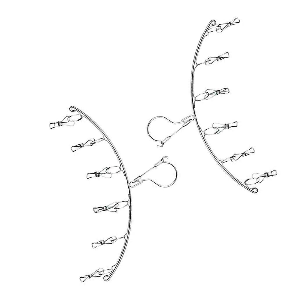 Stainless Steel Socks Drying Rack with Windproof Clips – Multi Functional Laundry Hanger for Indoor & Outdoor Use, Space Saving Design