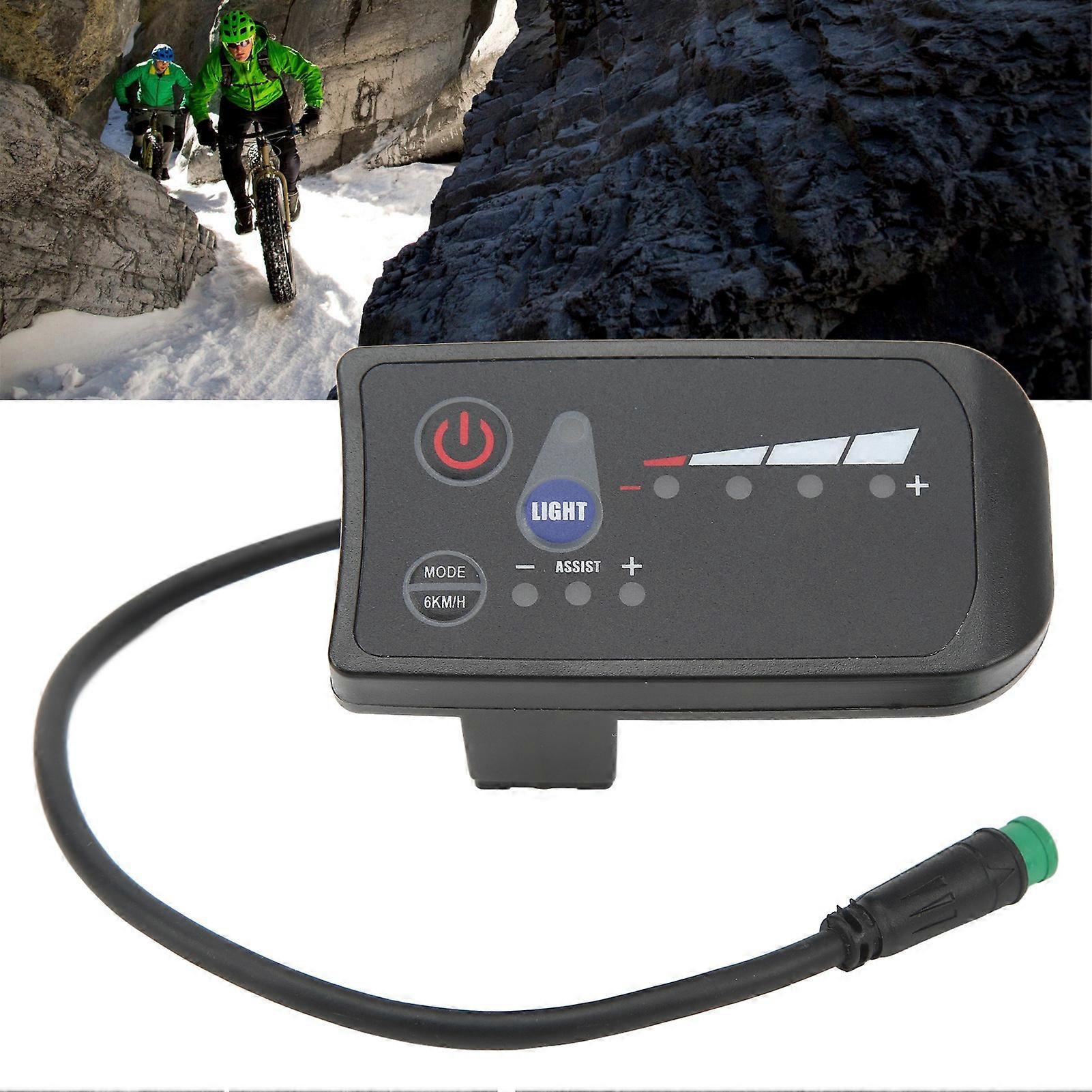 Electric Bike Power Display Meter Waterproof 5 Pin Interface ABS Housing LED Display Panel for Cycling 48V 