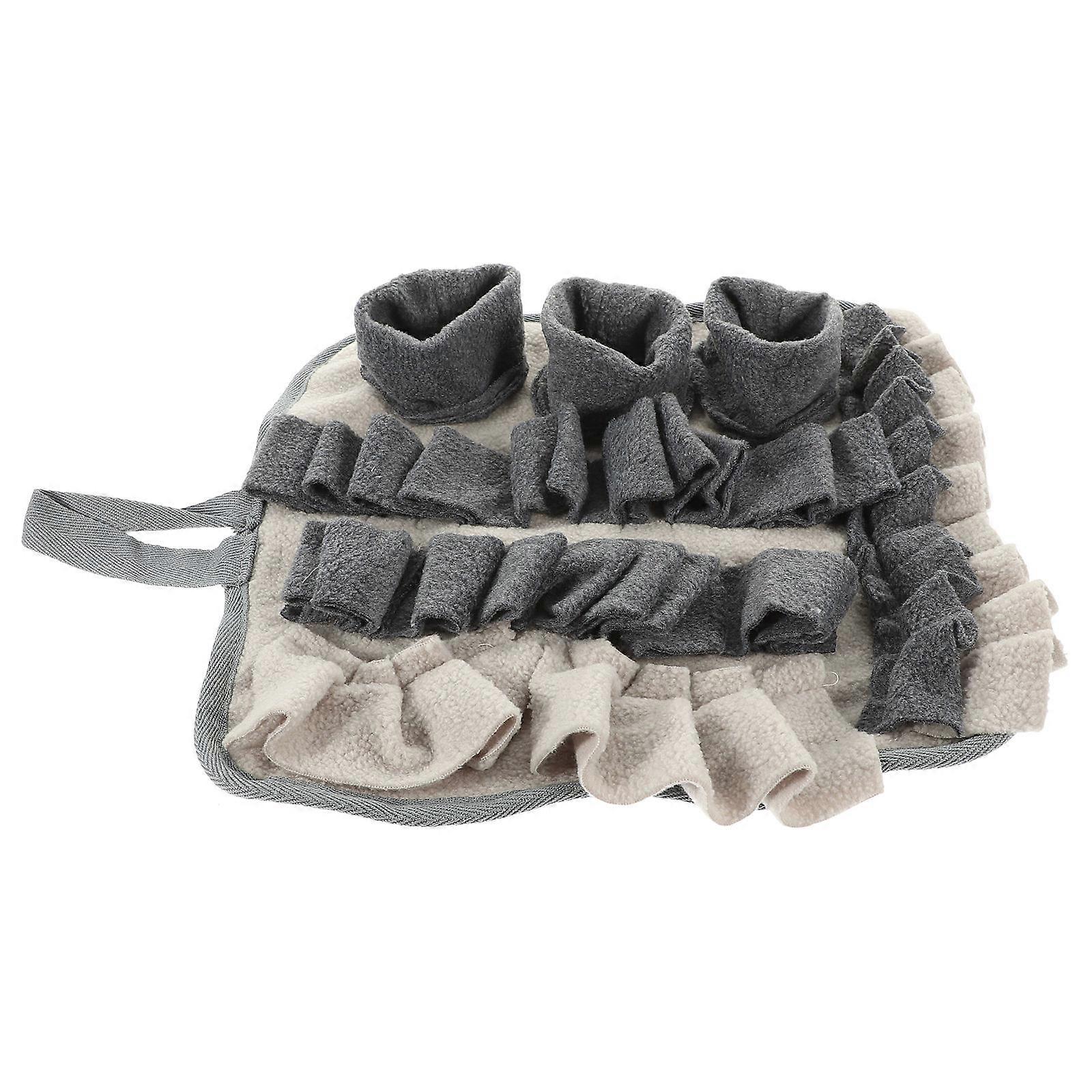 Non Slip Fleece Snuffle Pad for Rabbits & Small Pets – Interactive Foraging Mat for Stress Relief & Feeding Comfort, Gray