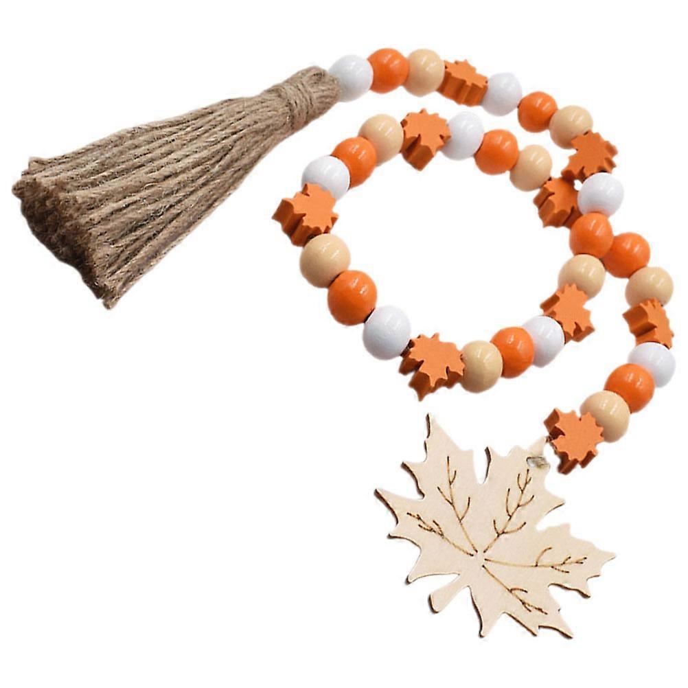 Wooden Beaded Garland with Tassels for Home Decoration Multi Color on Hemp Rope 7.87 Feet