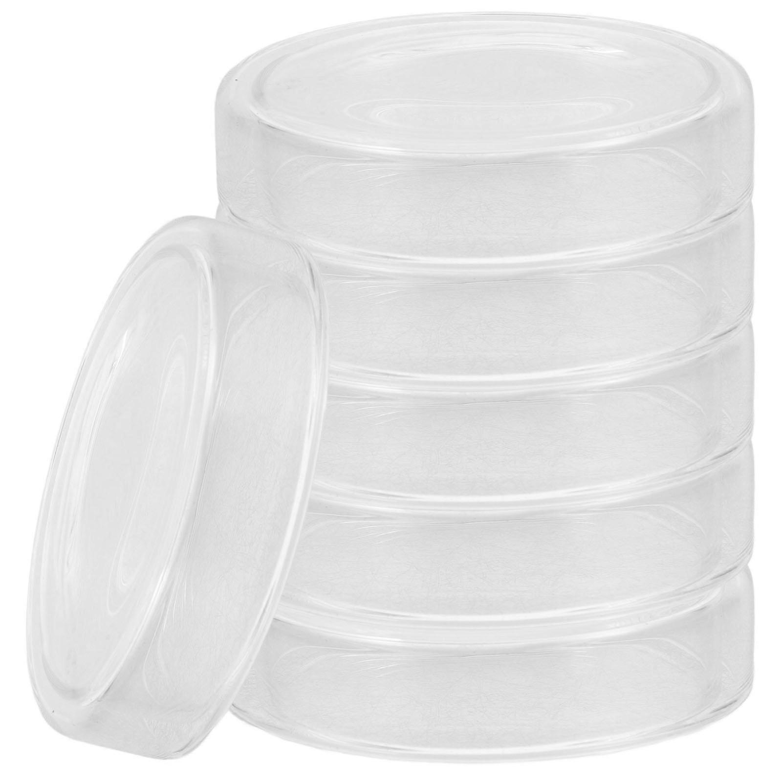 Transparent Glass Culture Plates for Laboratory Use 6 Pieces Ideal for Storage