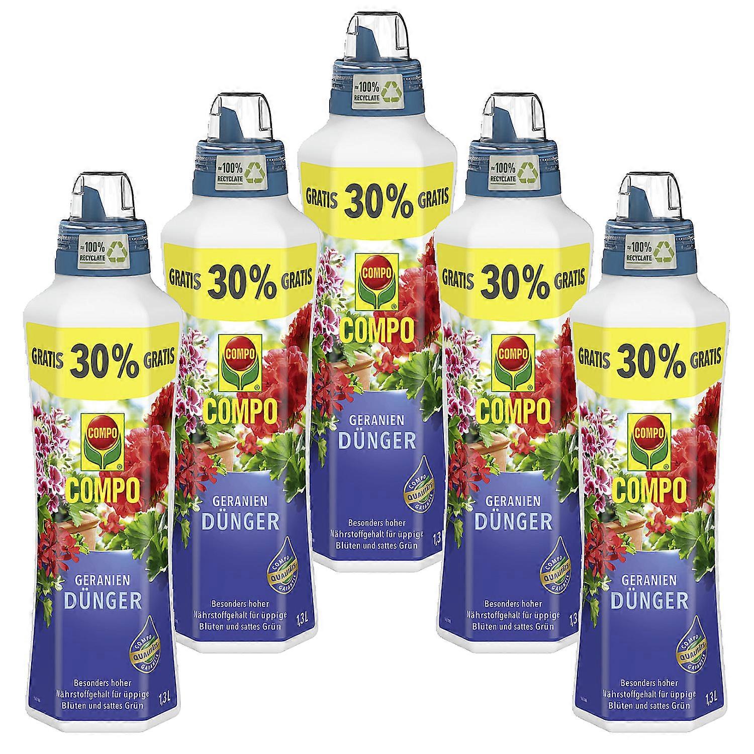 5 x COMPO geranium fertilizer, 1.3 liters