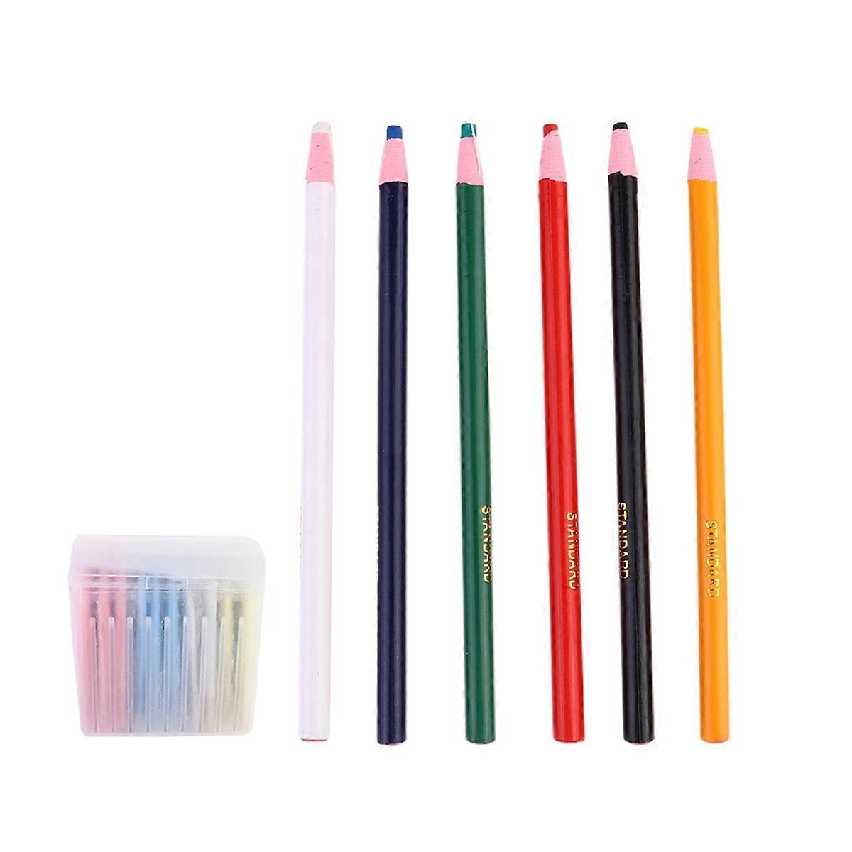 Professional Tailors Chalk Sewing Fabric Chalk Temporary Marking Design Drawing Assorted Color 10Pcs Chalks Plate 6Pcs Chalks Pen