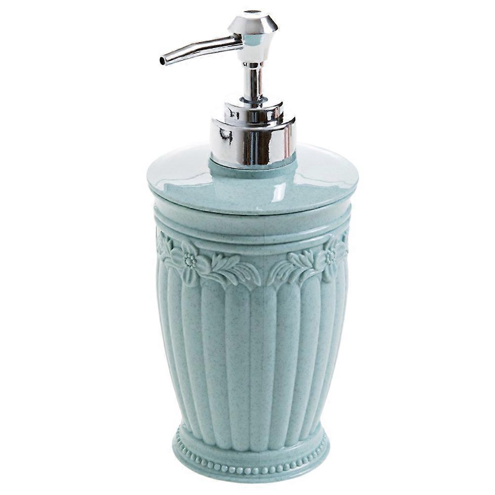 Refillable Lotion Pump Dispenser 400ML Round Container Bottle For Home Use Sky-Blue Color Bathroom Supplies 1Pack
