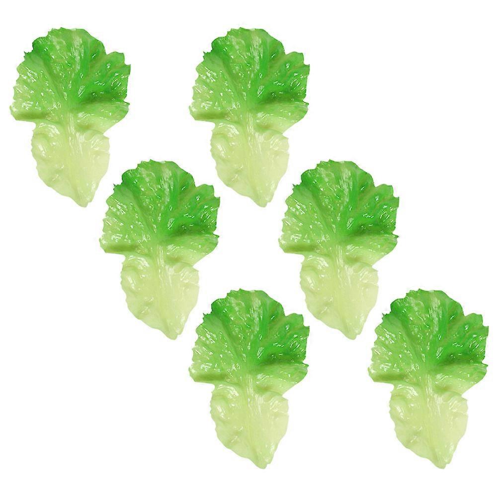 6pcs Realistic Romaine Lettuce Leaves Decorative Vegetable Props for Home and Photography Display