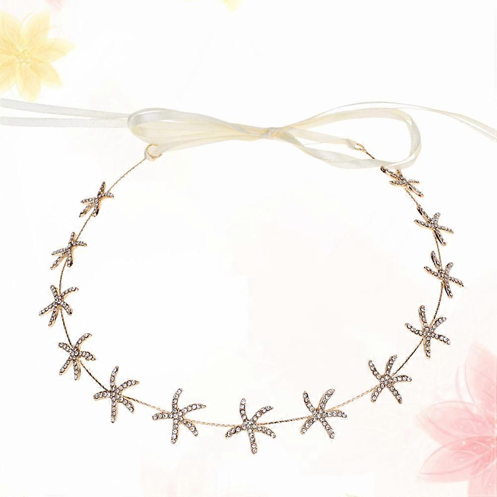 Golden Rhinestone Star Headband for Bridal, Wedding & Special Occasions – Elegant, Sparkly Hairpiece Accessory for Women – Stylish and Easy to Wear