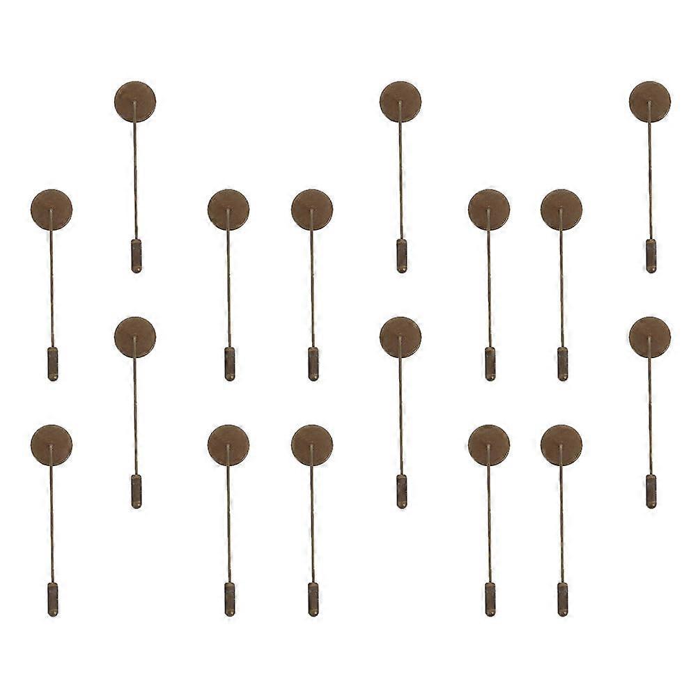 20 Pcs Label Pin Trays Long Pin Brooch Base Safety Pin Lapel Stick Brooch Bases