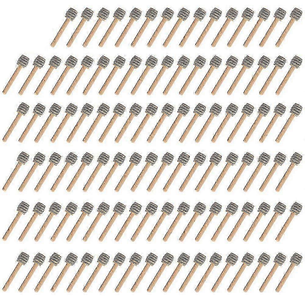 Pack of 100 Mini 3" Wooden Honey Spoon Sticks, Individually Packaged