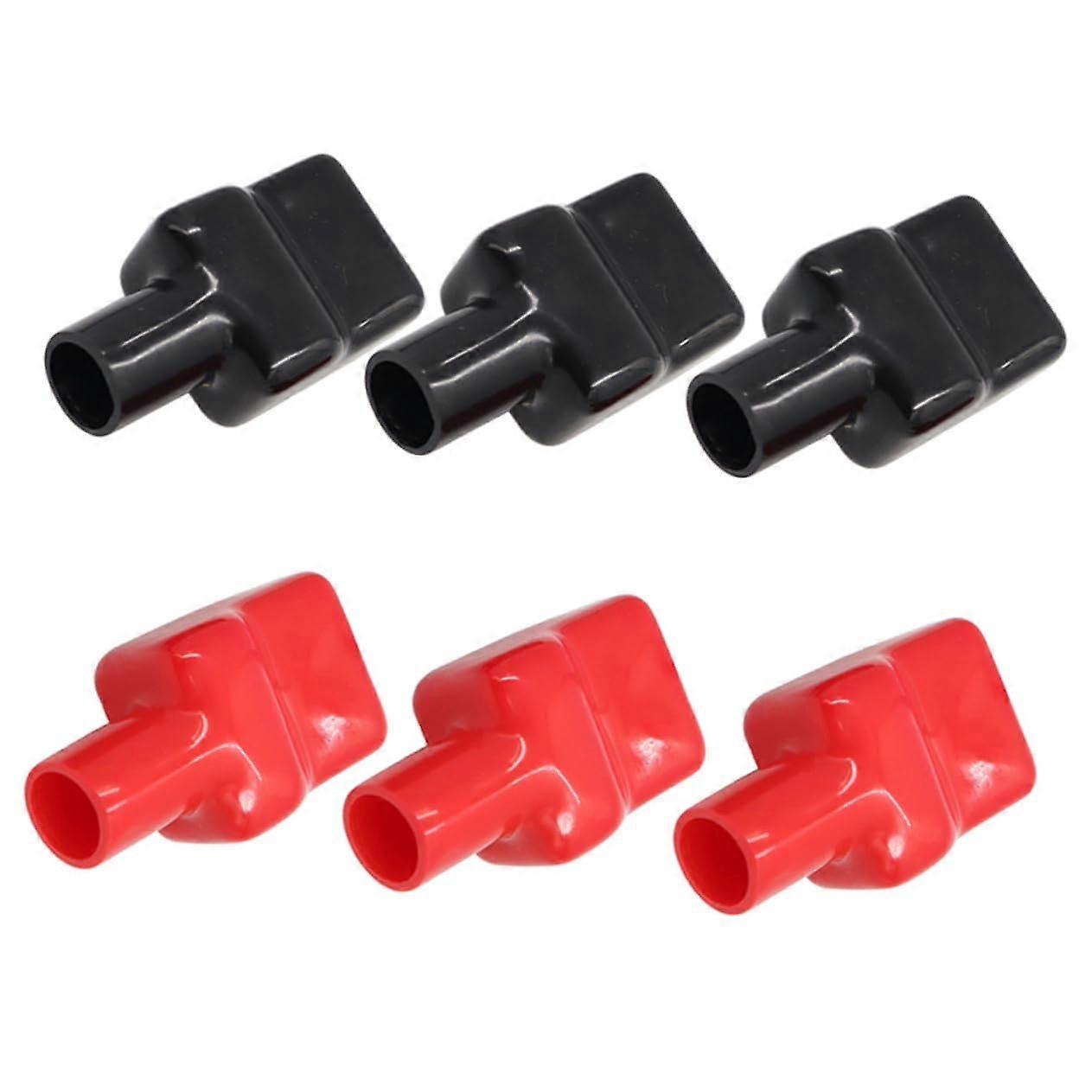Battery Terminal Covers - 3 Pairs Rubber Protective Caps For Car And Boat Battery Posts, Post Head Protection