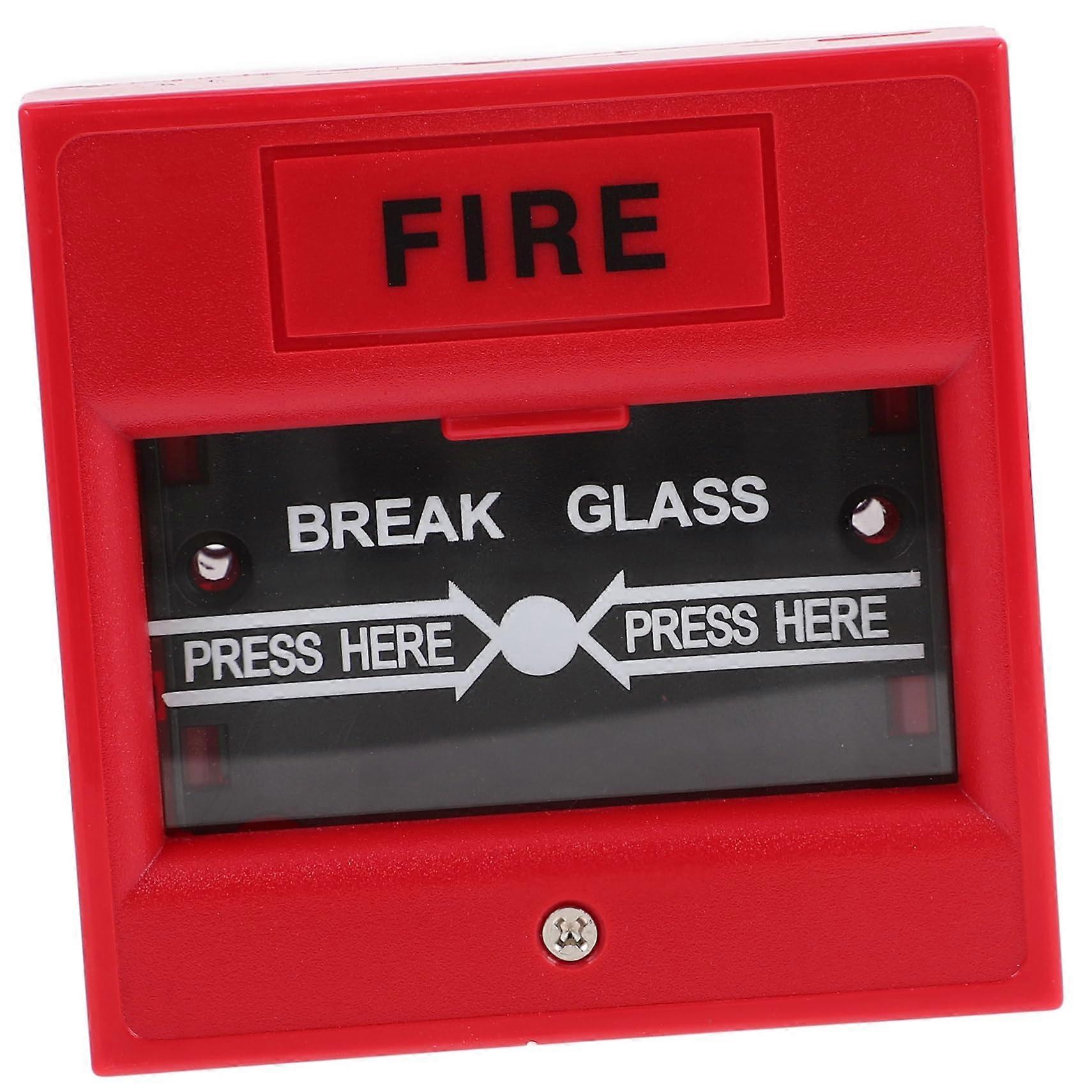 Emergency Button with Glass Break Alarm Safety Device for Fire Brigade Security Robust Plastic Construction Quick Response