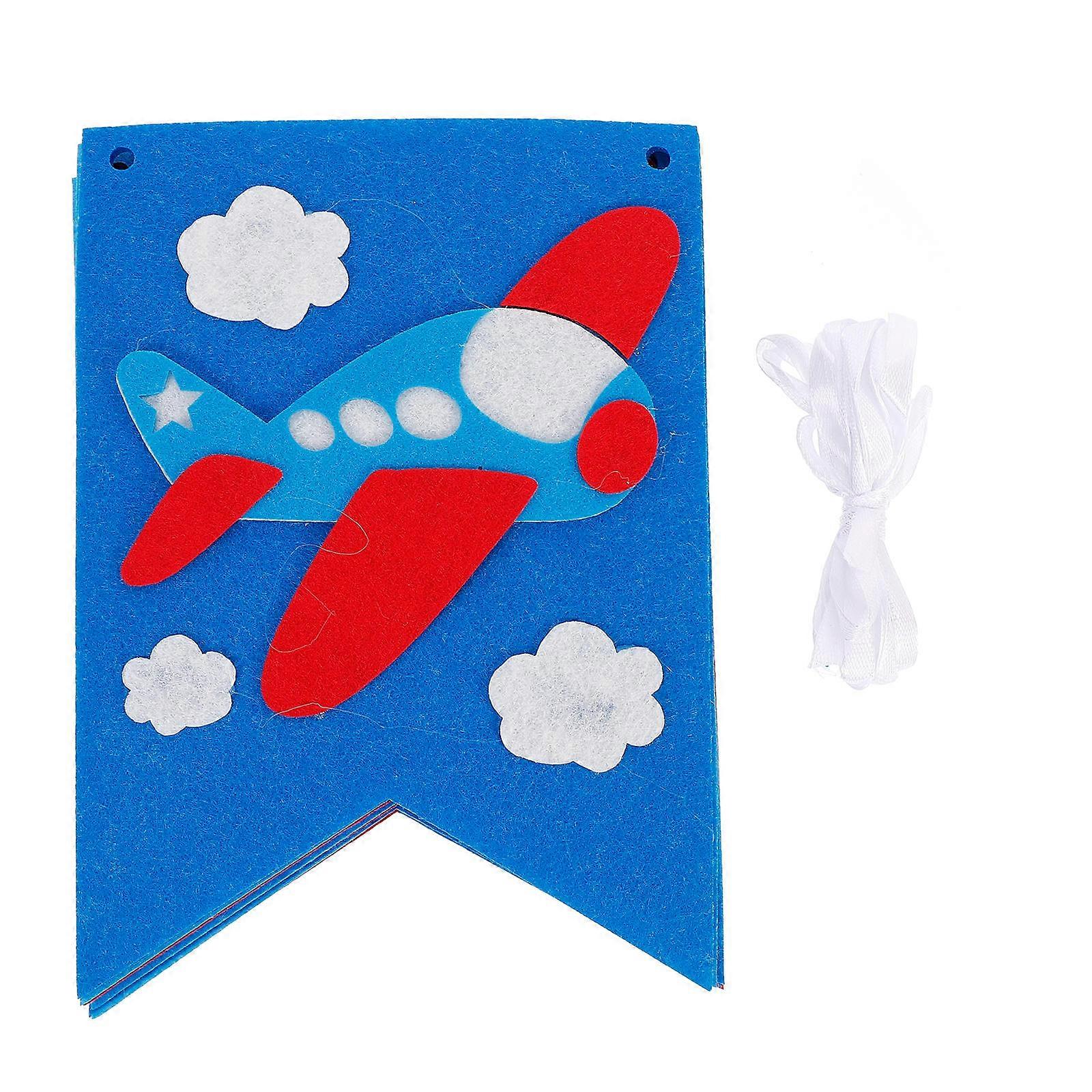 Airplane Cake Decorations Pull Flags Birthday Party Theme Matching Assorted Color For 1Pack