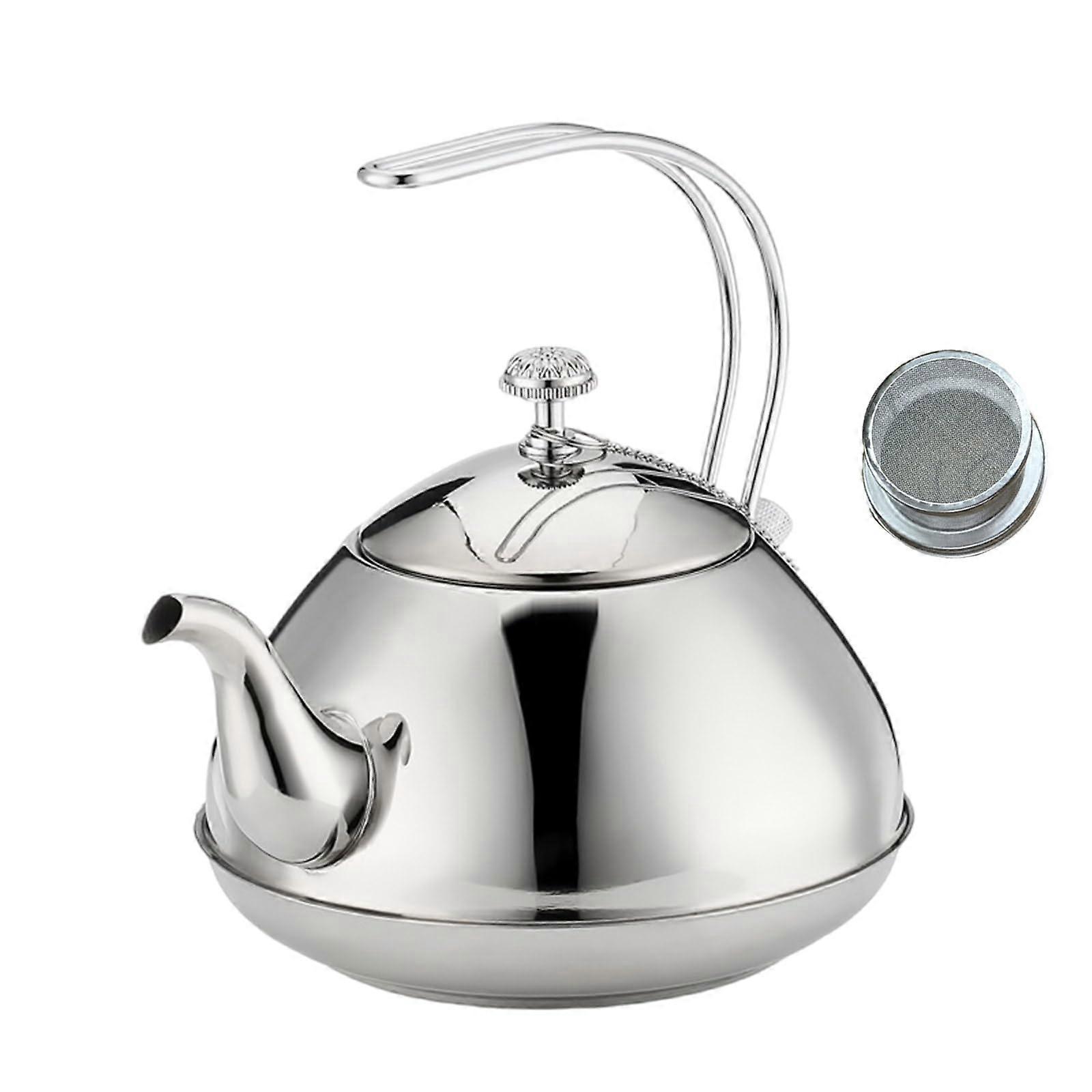 Extra Wide Mouth No Spill Stainless Steel Kettle 1.5L Silver