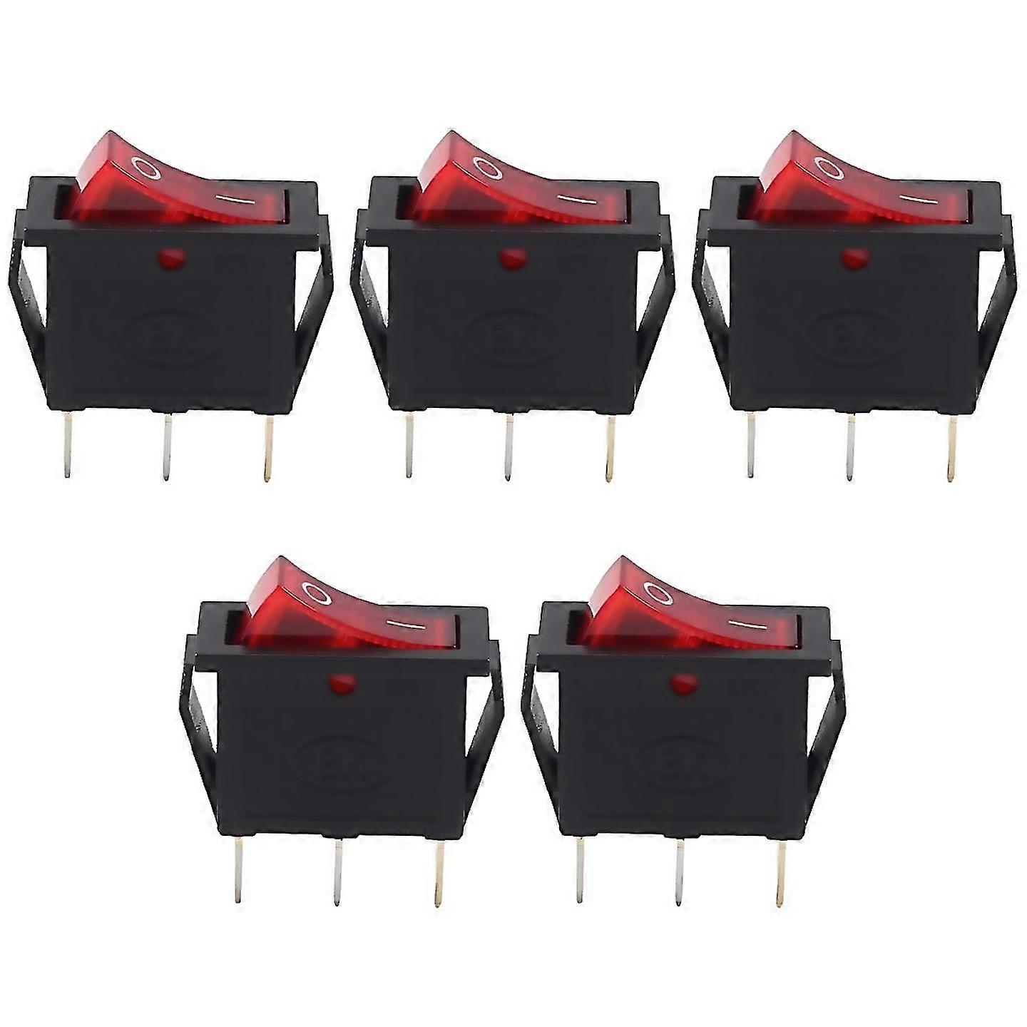 For ac 16a250v 20a125v light illuminated on off spst boat rocker switch x 5 pcs Red
