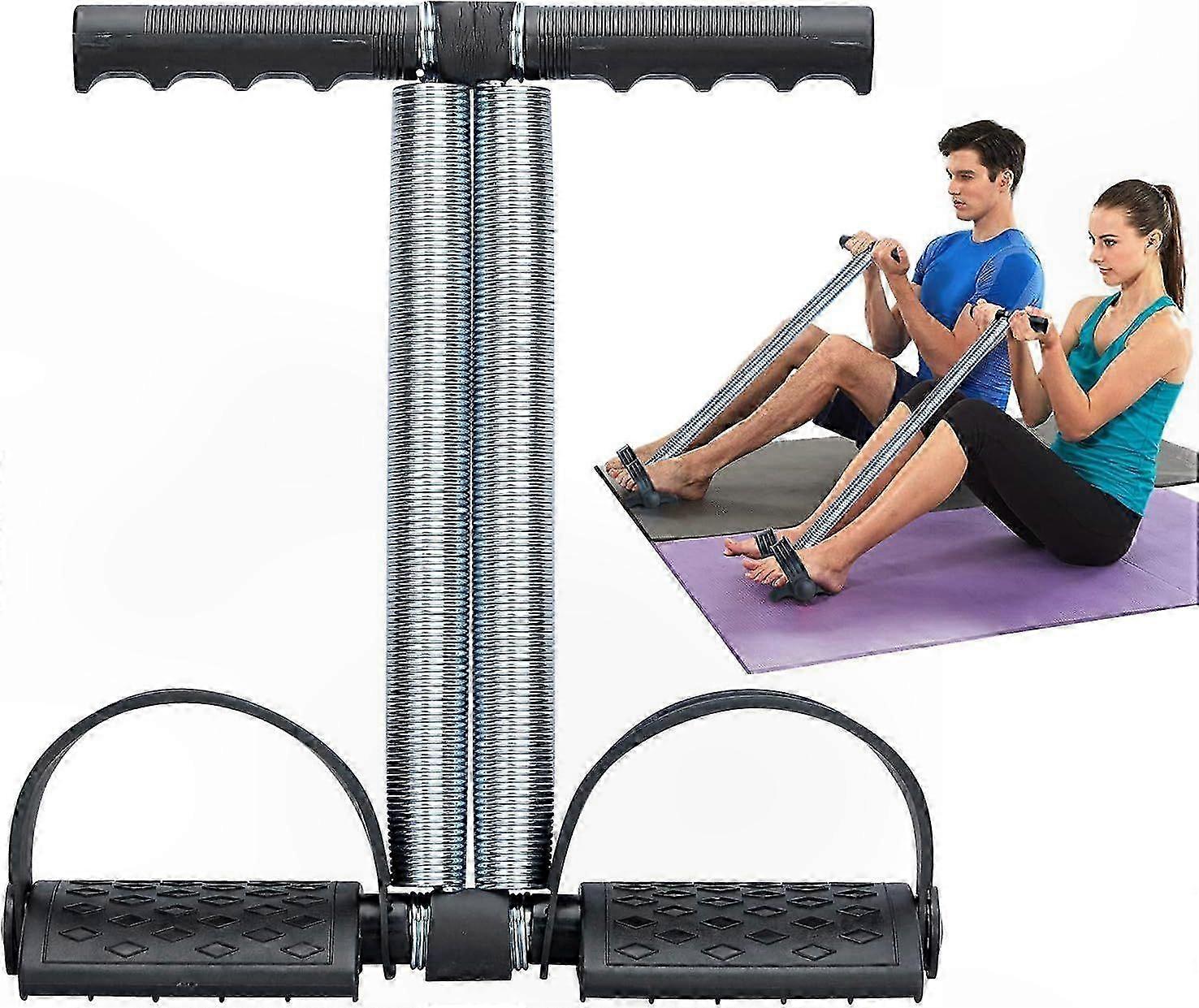 Dual Spring Abdominal Exerciser with Foot Pedal for Core and Leg Workouts