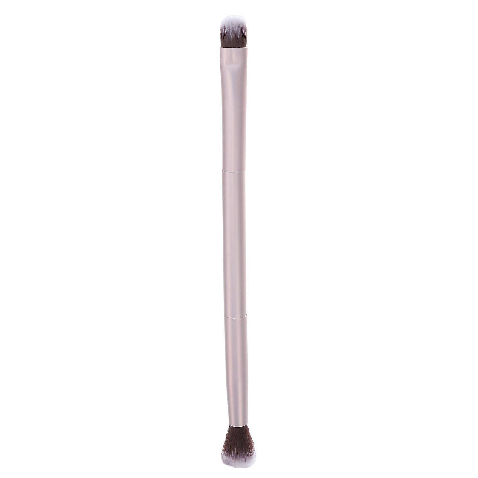 Double Ended Eyebrow Eyeshadow Brush Foundation Makeup Cosmetic Tool (Shallow Matted Gold)