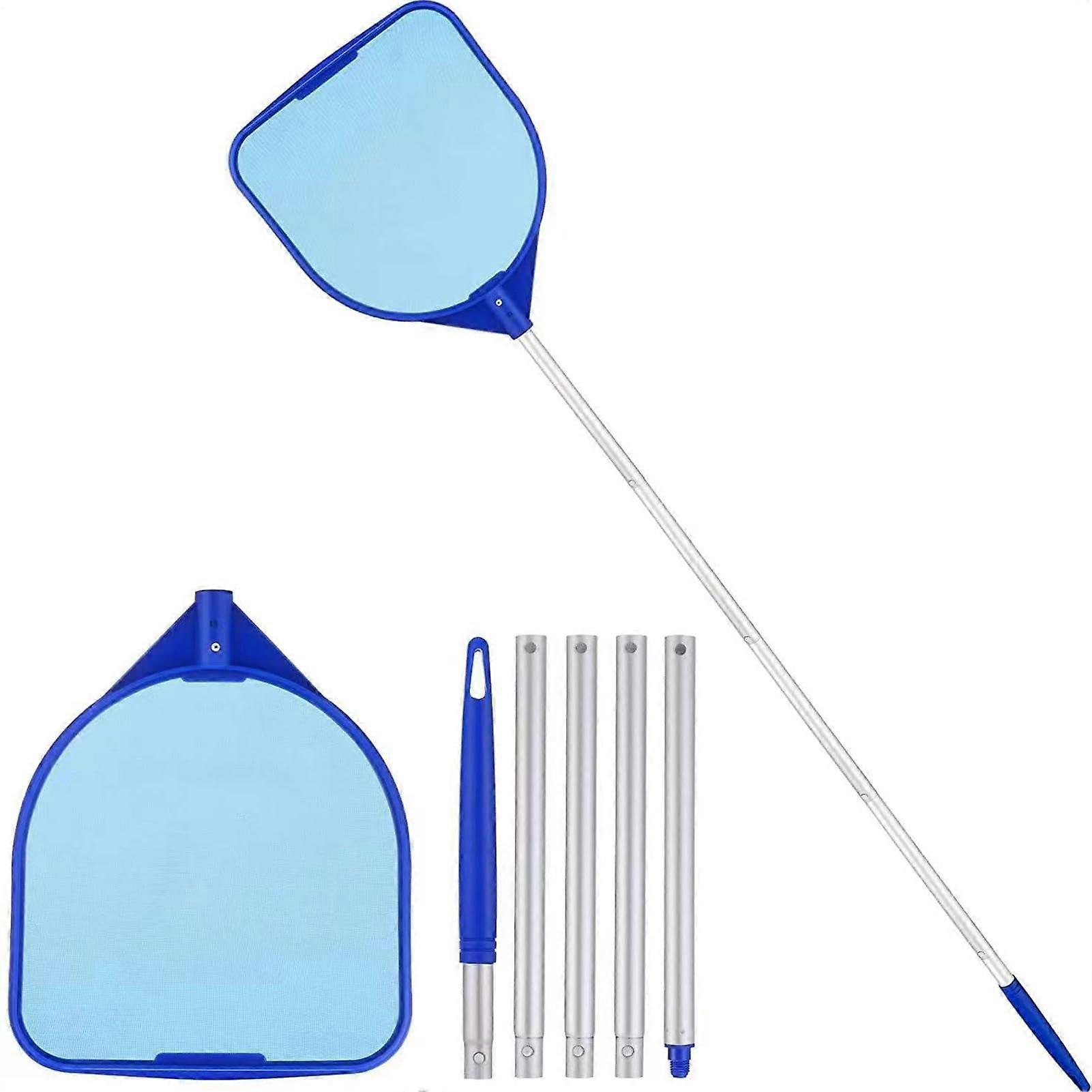 Fine Mesh Pool Skimmer with Telescopic Pole, Net, for Pools, Ponds, Spas 5Section QuickLock Aluminum Pole