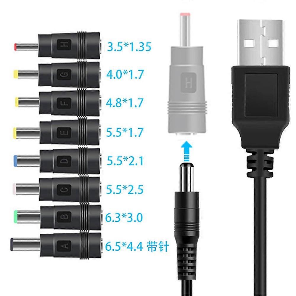 USB to DC 5V 9V 12V Step Up Converter Cable Multi-Function Voltage Conversion Cord with 8 Adapter Pl