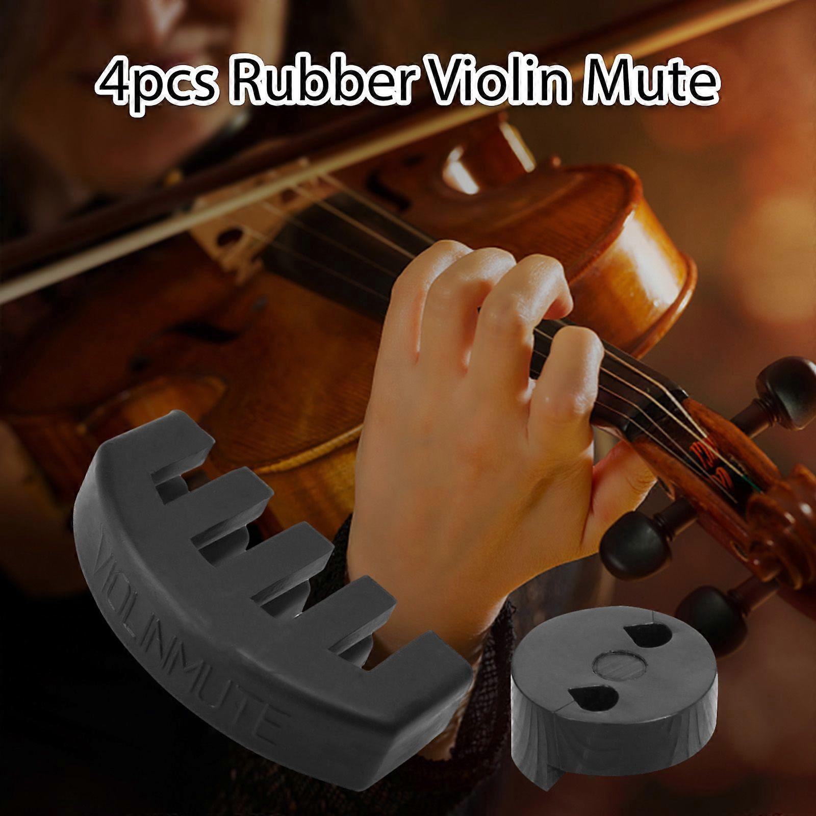 4pcs Rubber Violin Mute Violin Silencer Four-Piece Set 2pcs Claw Style & 2pcs Round Tourte for Practice and Performance Improve Tone Control Ideal for