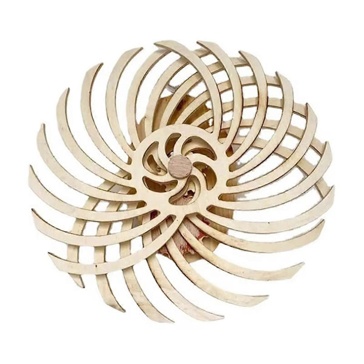 Handmade Retro Dynamic Sculpture Dynamic Wall Art Wooden Windmill Reverse Statue for Living Room Hom