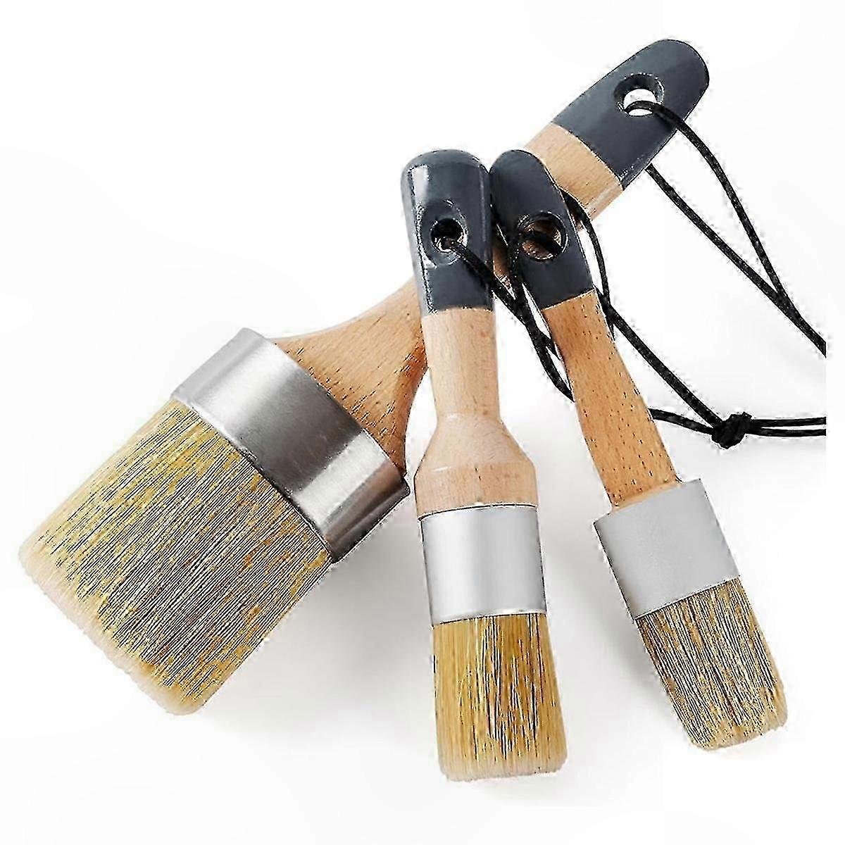 Large and Small Paint Brushes for Chalk and Wax Applications, Furniture Painting Tools