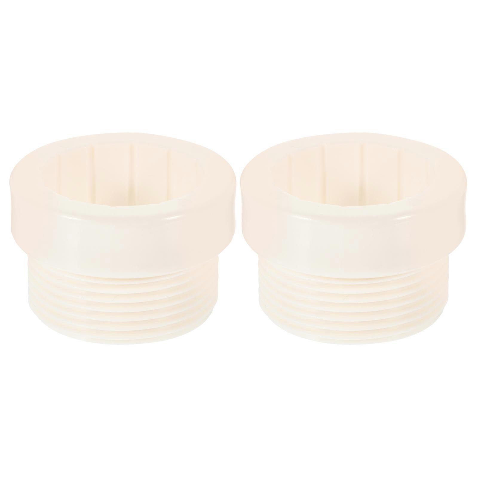 Pool Umbrella Threaded Adapter Square Plastic White for Outdoor Usage Threaded Connection 2Set