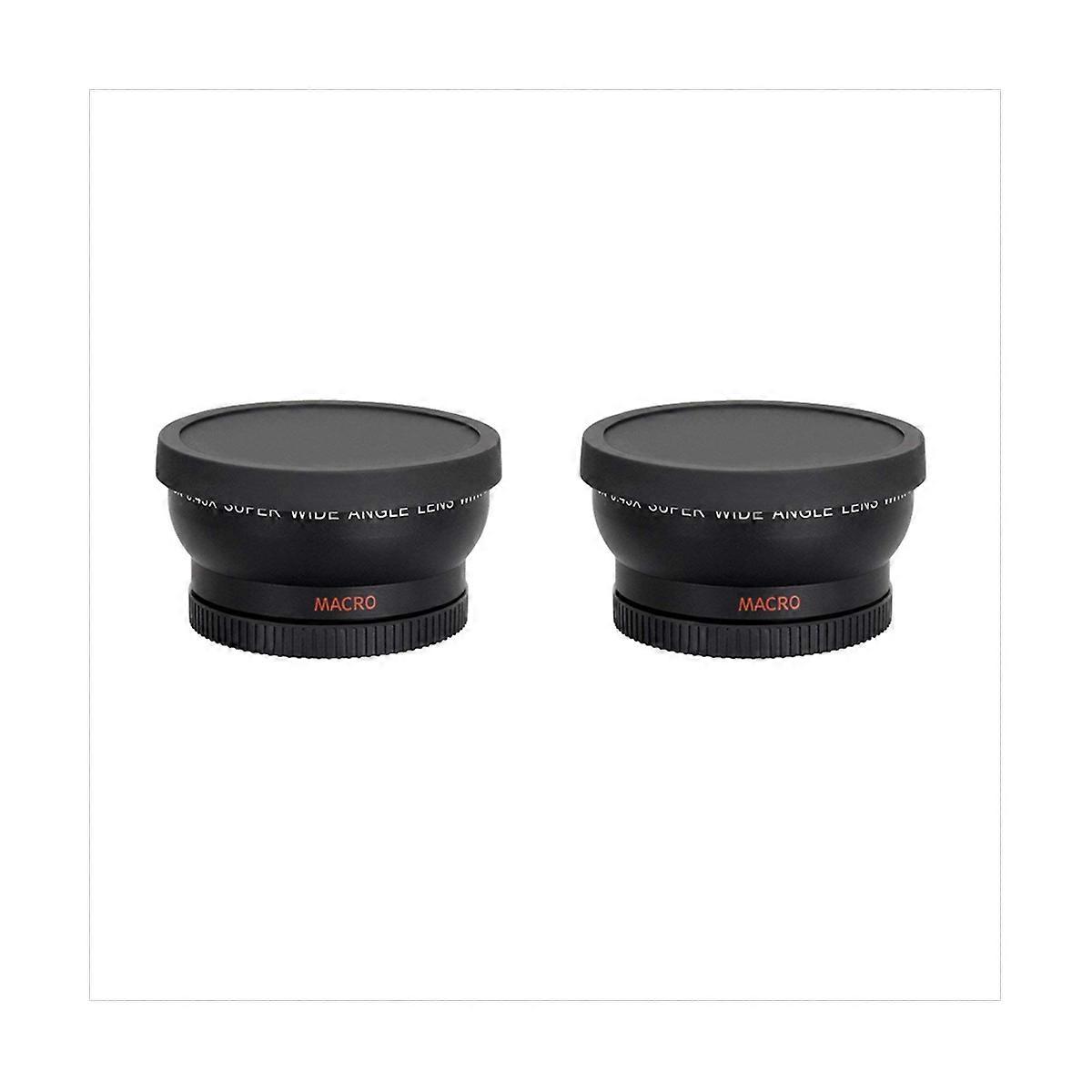 2 Pcs 58MM Wide Angle 0.45X Converter Lens with Macro Close-Up Attachment for Rebel T6S,T6I,SL1,T5,T