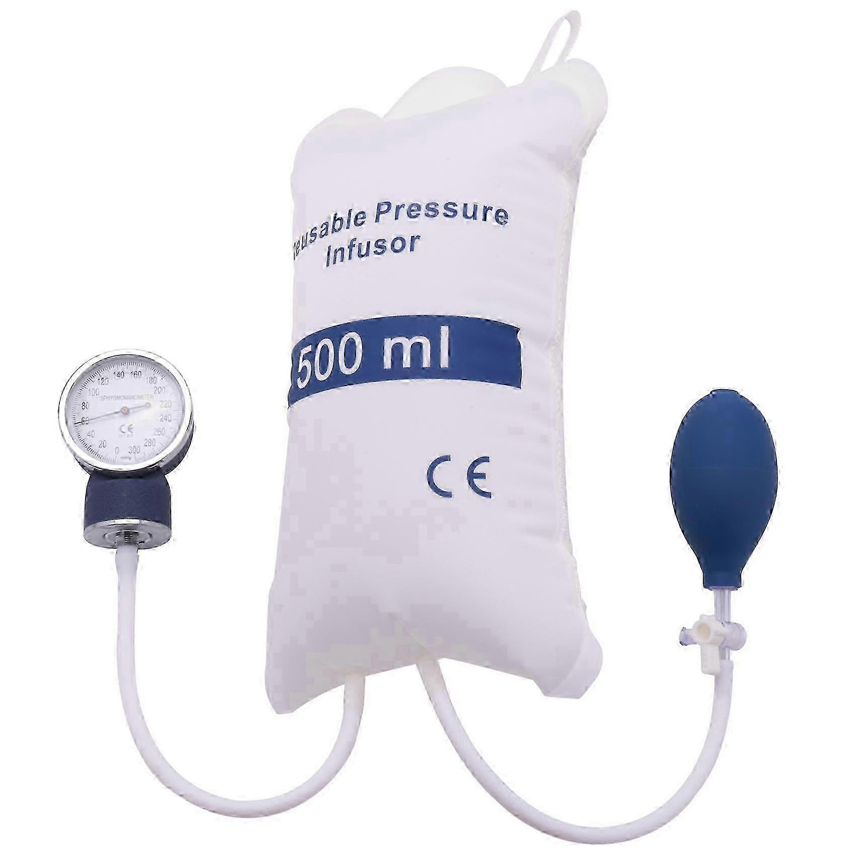 Opakovaně použitelný tlakový infuzní vak s 500ml tlakovým vakem a manometrem, míč ruční pumpy pro infuzní pumpy