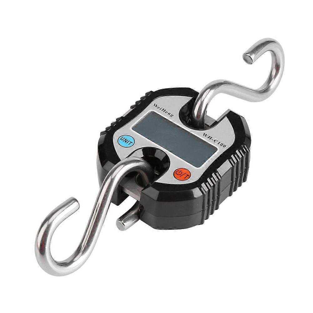 WeiHeng Portable Crane LCD Digital Electronic Hook Hanging Scales Loop Weighing Balance Black