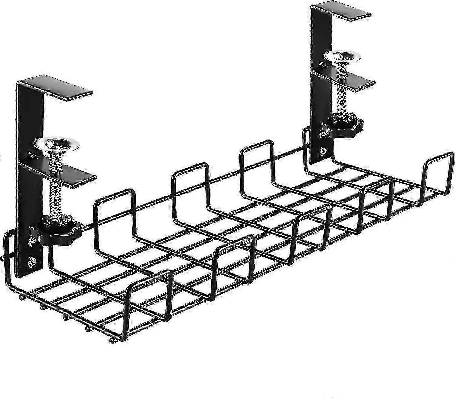 Under Desk Cable Management Compartment Home Storage Rack Black