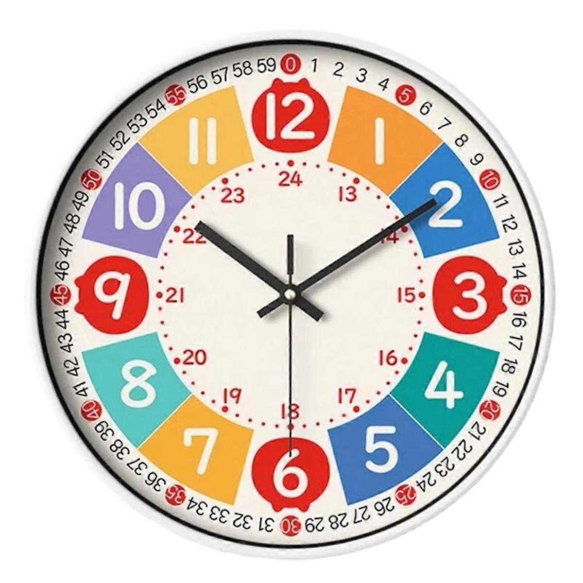 Round Wall Clock Modern Design Silent Timepieces for Kids